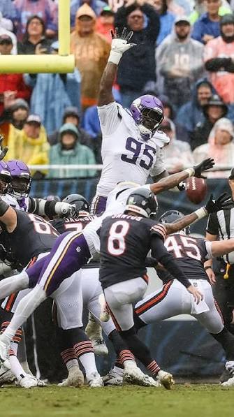Vikings Win Sloppy Rainy Game at Soldier Field Over Bears for Seventh Straight Win in Chicago, Caleb Williams Gets Hurt on Slide in 4th Qtr Red Zone Drive